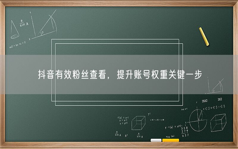 抖音有效粉丝查看，提升账号权重关键一步