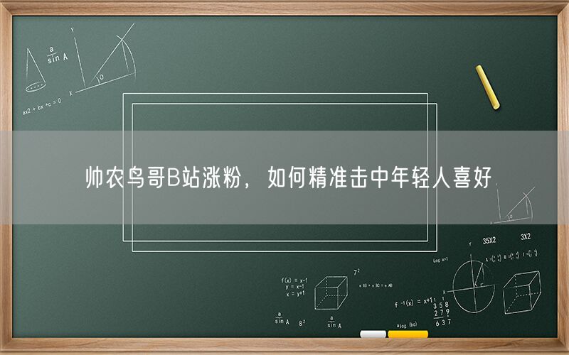 帅农鸟哥B站涨粉，如何精准击中年轻人喜好