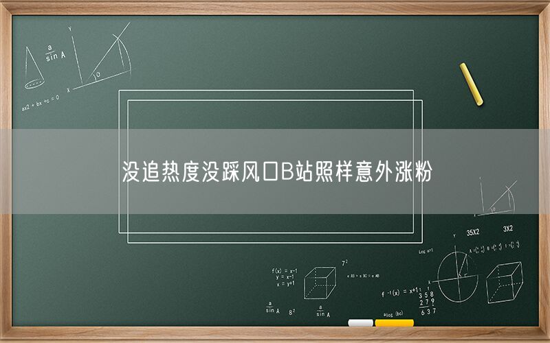 没追热度没踩风口B站照样意外涨粉