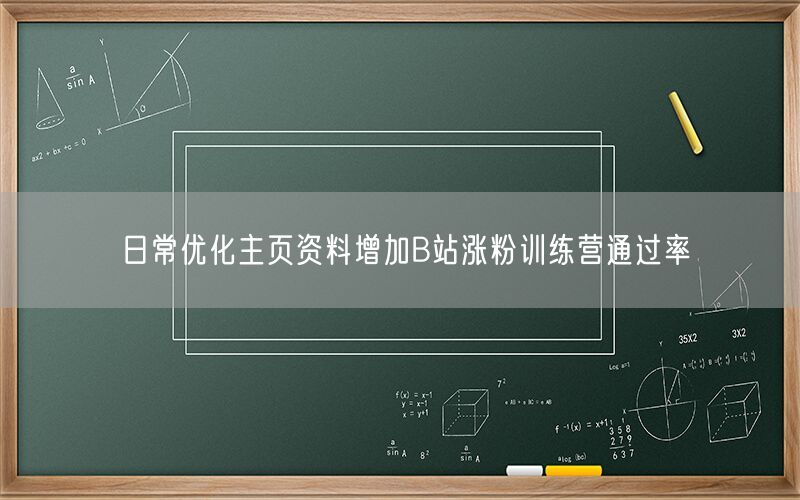 日常优化主页资料增加B站涨粉训练营通过率
